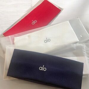 ALO Yoga Headband Trio - Red, White and Dark Blue